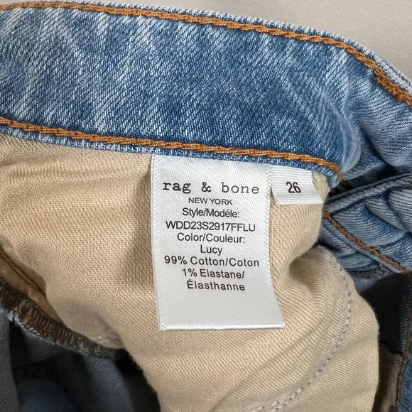 Rag & Bone Casey High Rise Ankle Flare Jeans Size 26 Lucy Light Wash Distressed - Picture 13 of 14